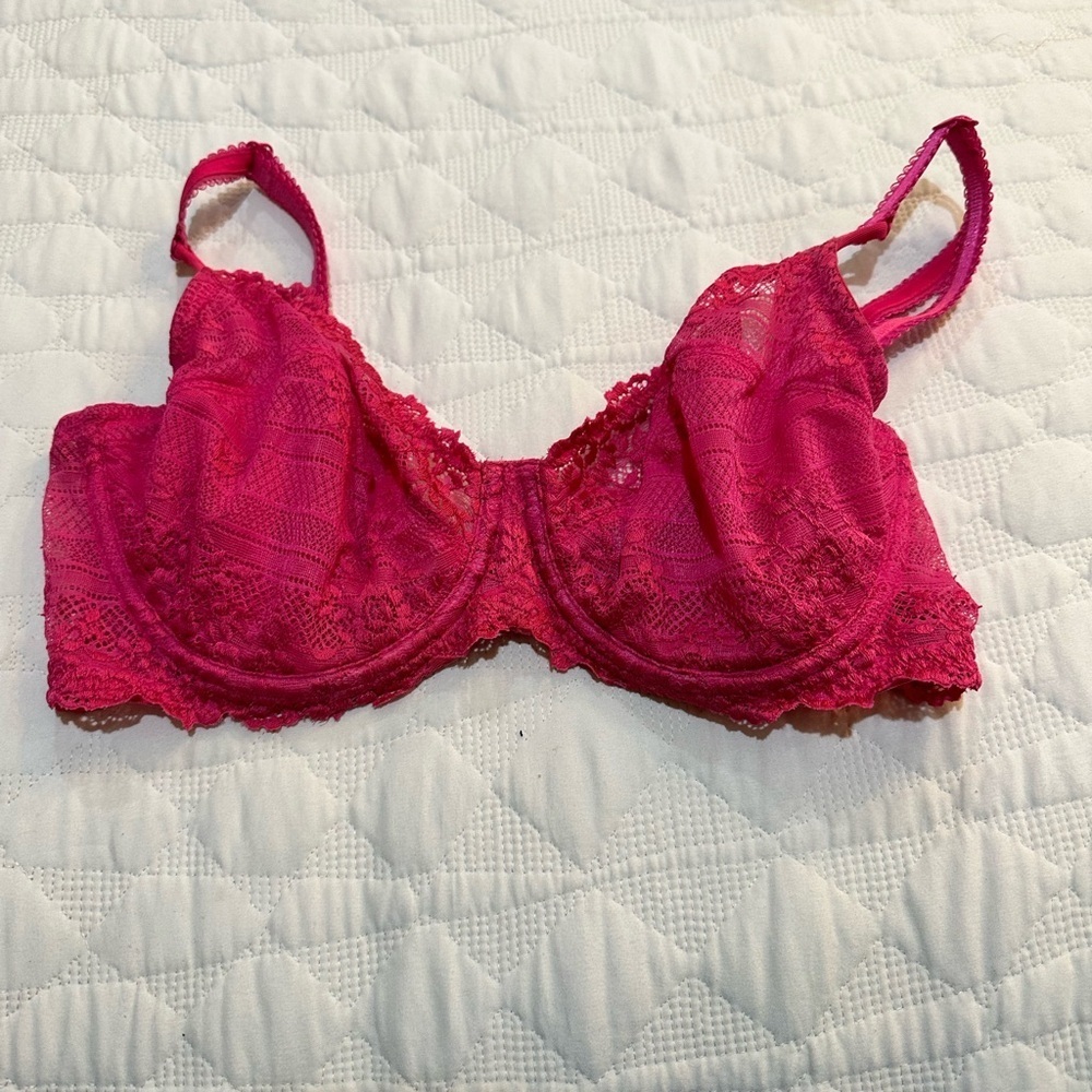Wacoal Embrace Hot Pink Lace Bra 34 DD